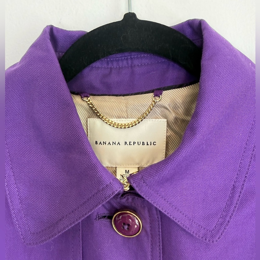 NEW Banana Republic Violet Purple Trench Coat - Picture 5 of 15